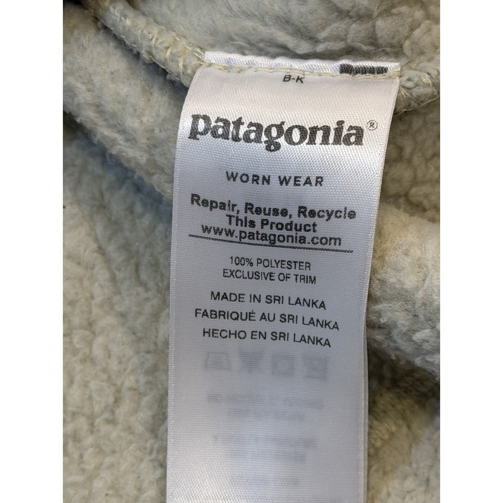 Patagonia Retro Pile Fleece Hoodie Cream Sherpa Full Zip Jacket 22805 Womens XL - Picture 3 of 6